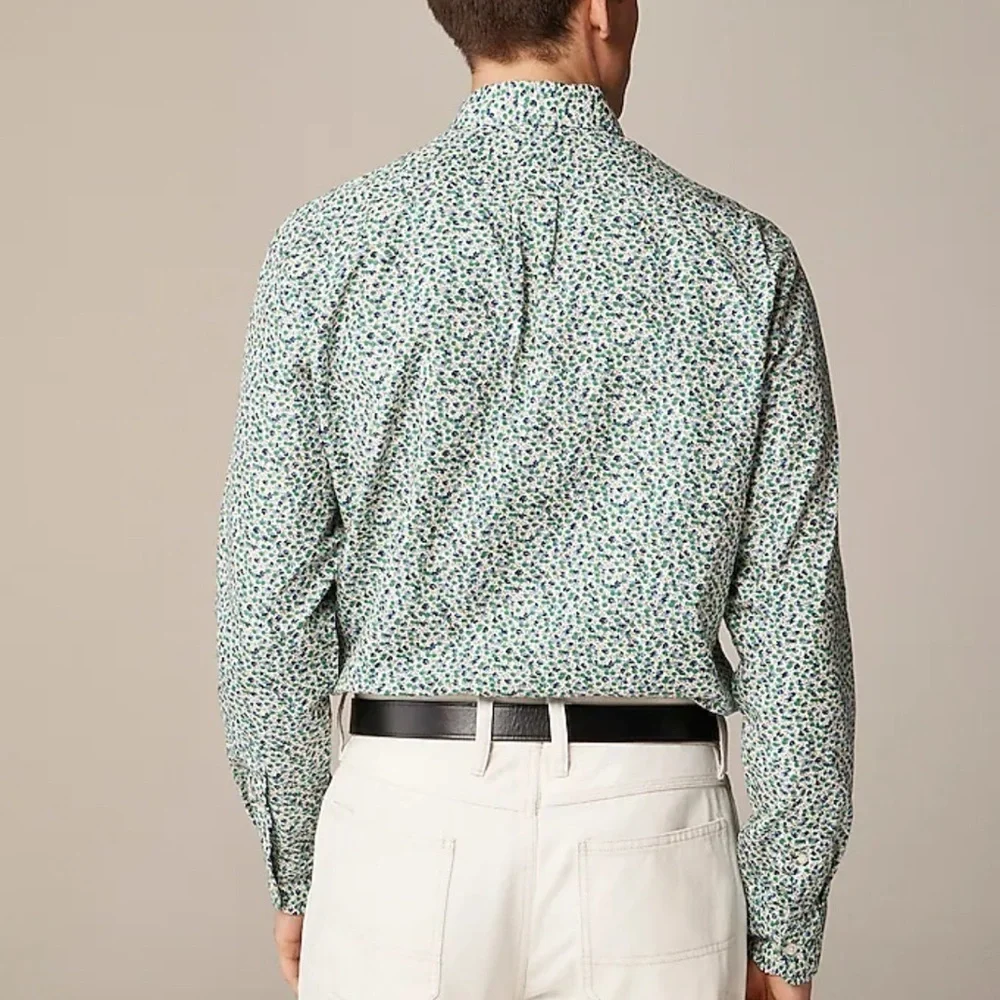 NWT J. Crew Tall Secret Wash Cotton Poplin Button Down Shirt Ellis Floral M T - Picture 4 of 7